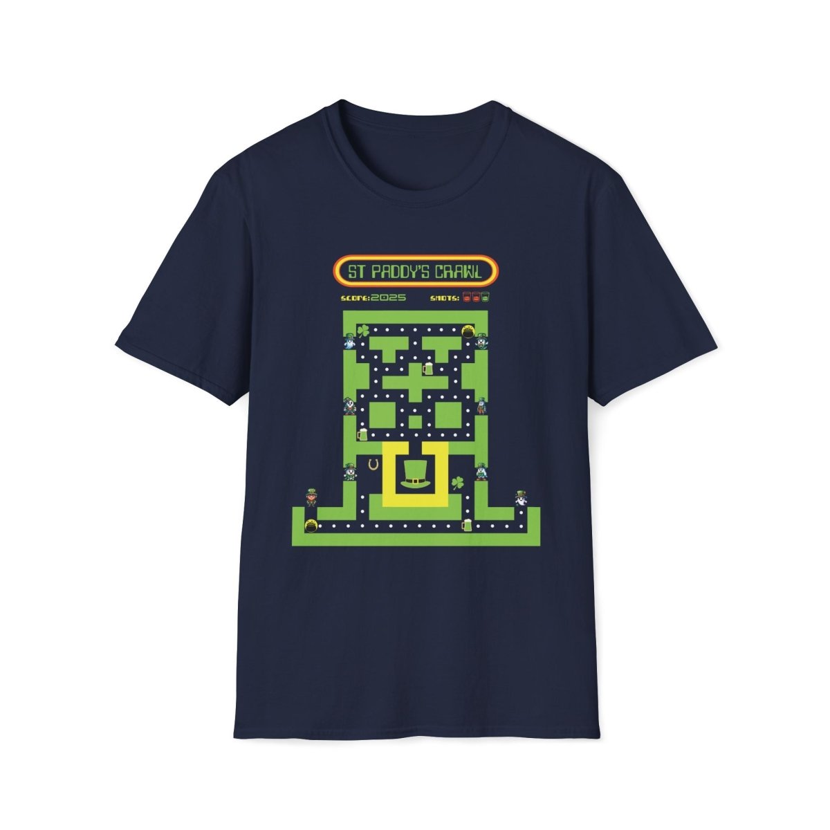 St. Paddy's Crawl 8 - bit Gamer Saint Patrick's Day Unisex T-Shirt - T - Generates