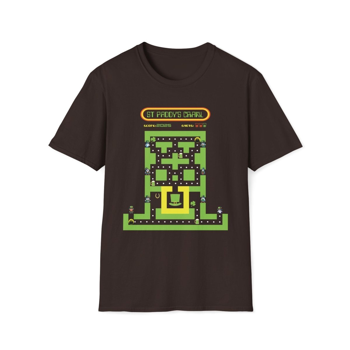 St. Paddy's Crawl 8 - bit Gamer Saint Patrick's Day Unisex T-Shirt - T - Generates