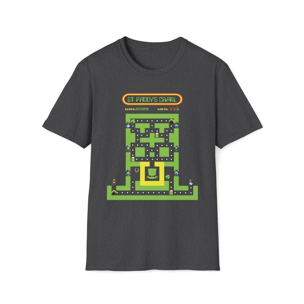 St. Paddy's Crawl 8 - bit Gamer Saint Patrick's Day Unisex T-Shirt - T - Generates