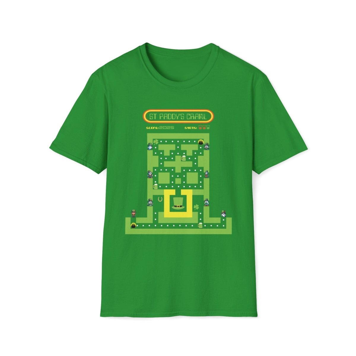 St. Paddy's Crawl 8 - bit Gamer Saint Patrick's Day Unisex T-Shirt - T - Generates