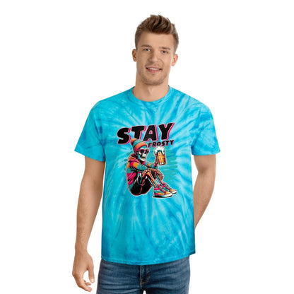 Stay Frosty Skeleton Beer Unisex Tie - Dye T-Shirt - T - Generates