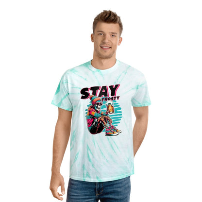 Stay Frosty Skeleton Beer Unisex Tie - Dye T-Shirt - T - Generates