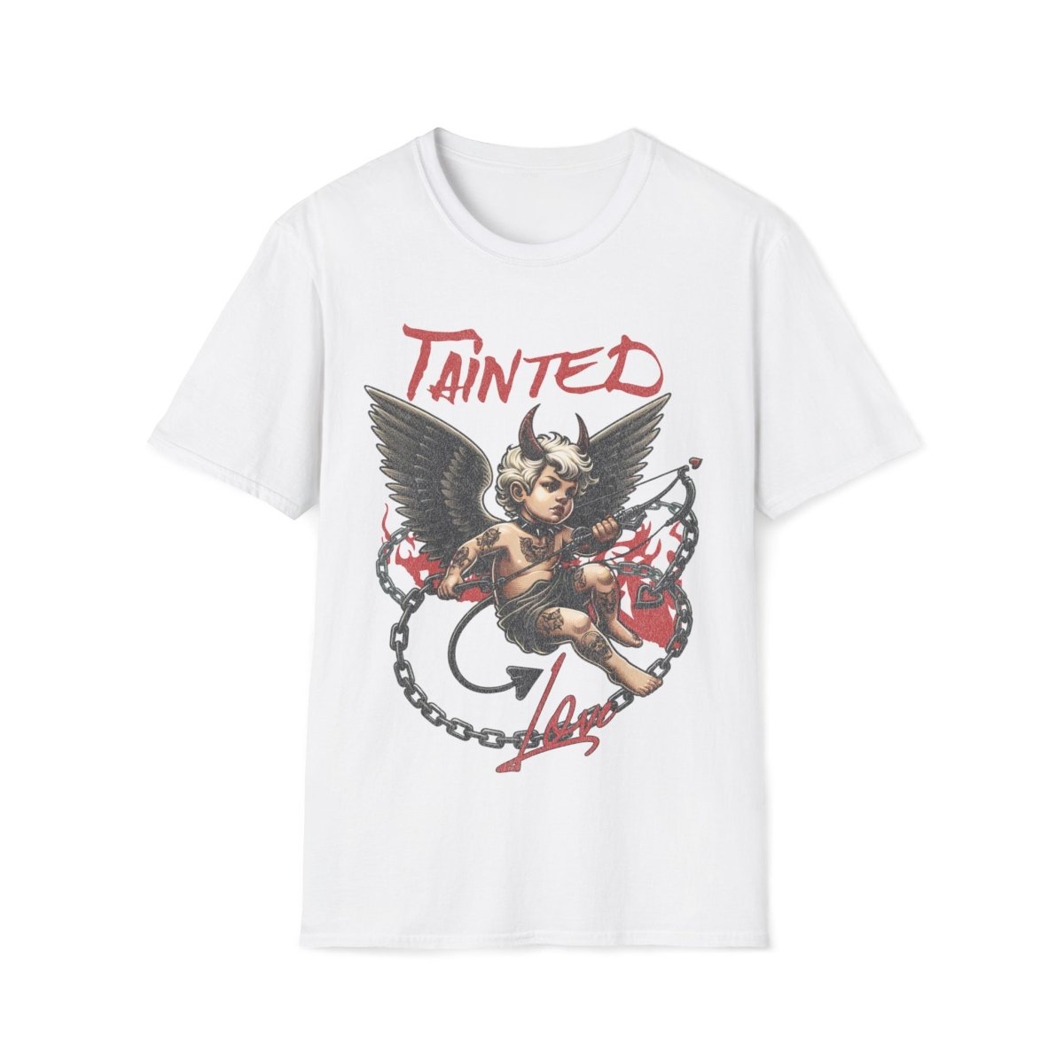 Tainted Love Retro 80's Metal Hair Band Cupid Valentines Day Unisex T-Shirt - T - Generates
