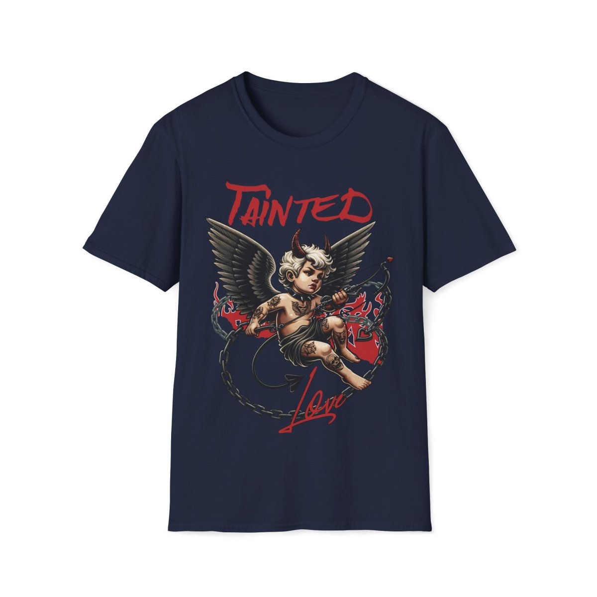 Tainted Love Retro 80's Metal Hair Band Cupid Valentines Day Unisex T-Shirt - T - Generates