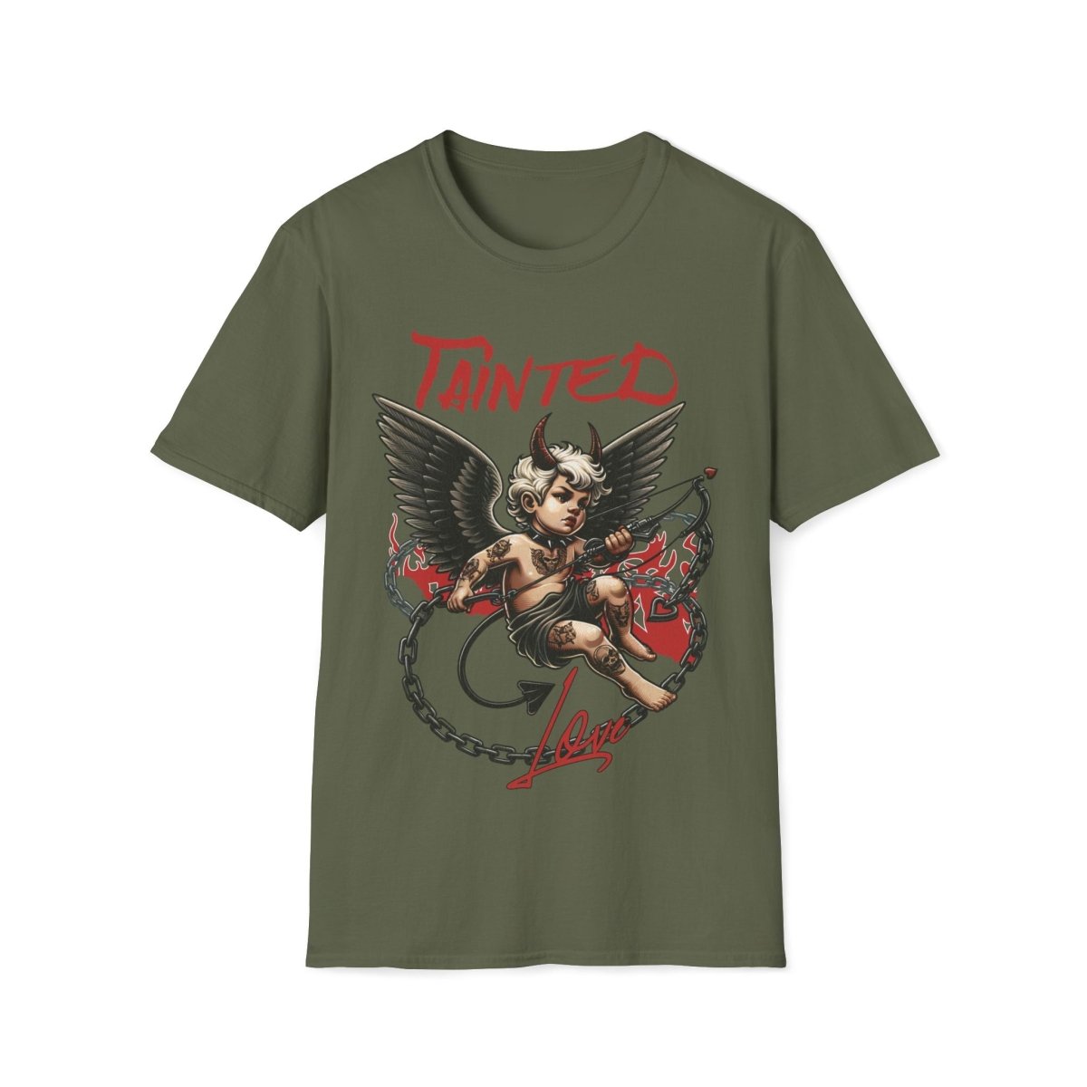 Tainted Love Retro 80's Metal Hair Band Cupid Valentines Day Unisex T-Shirt - T - Generates