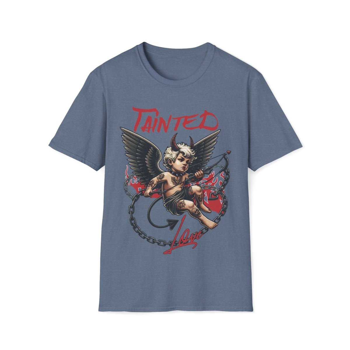 Tainted Love Retro 80's Metal Hair Band Cupid Valentines Day Unisex T-Shirt - T - Generates