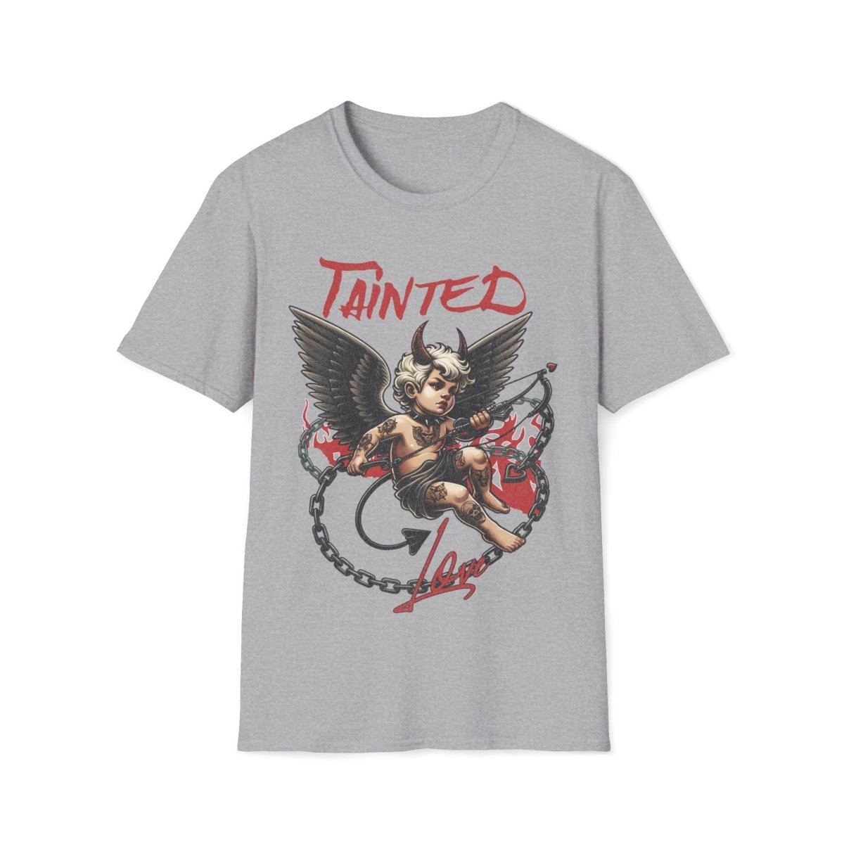 Tainted Love Retro 80's Metal Hair Band Cupid Valentines Day Unisex T-Shirt - T - Generates