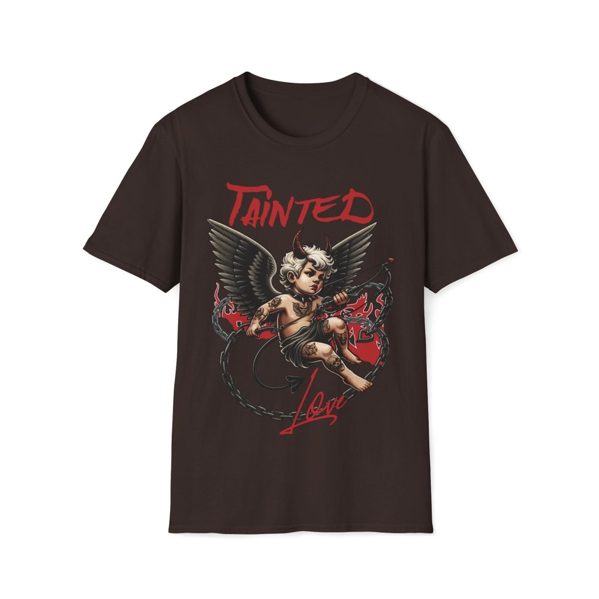 Tainted Love Retro 80's Metal Hair Band Cupid Valentines Day Unisex T-Shirt - T - Generates