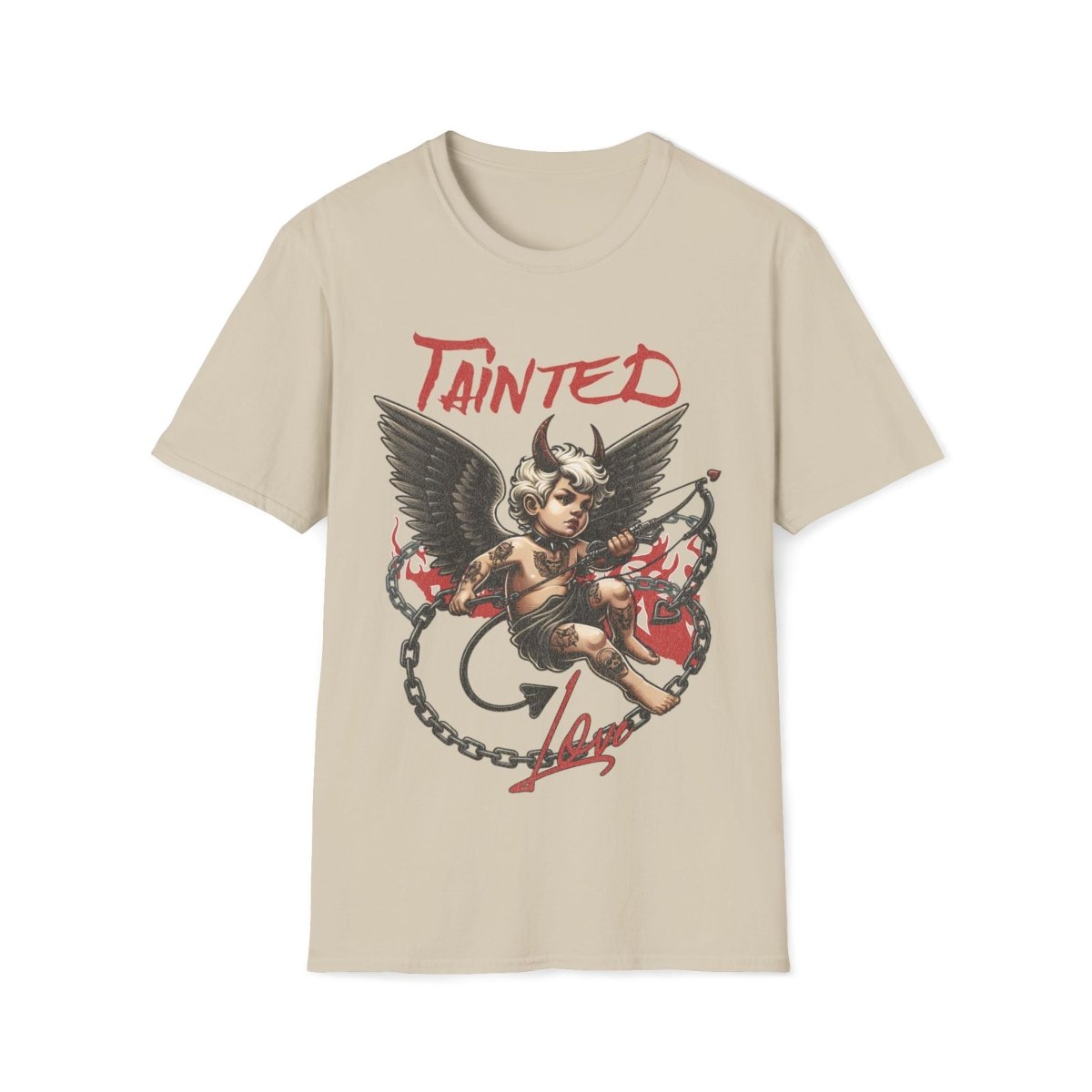 Tainted Love Retro 80's Metal Hair Band Cupid Valentines Day Unisex T-Shirt - T - Generates